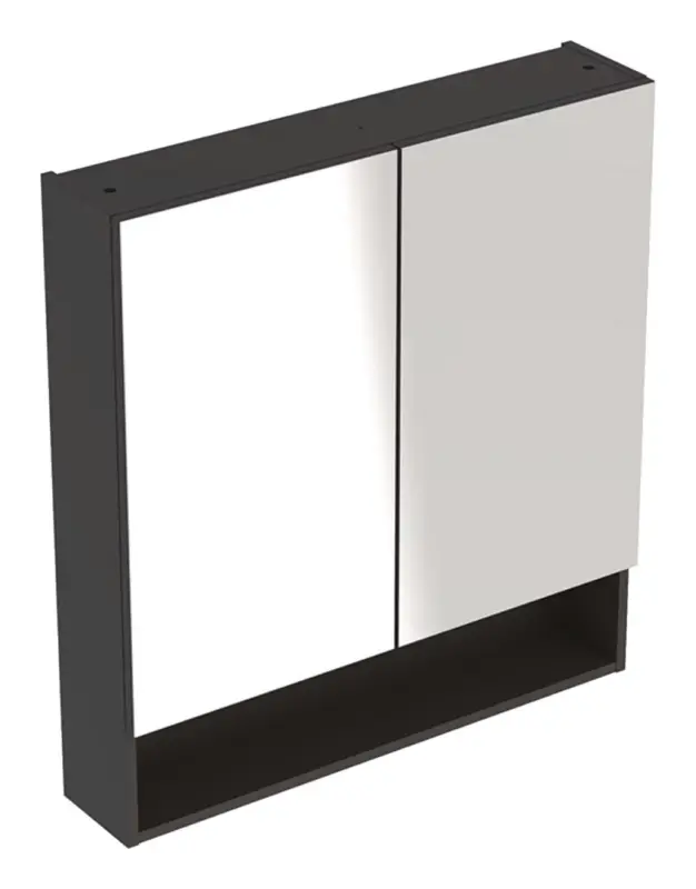 Geberit Renova Plan Spiegelschrank 2 Türen ohne Beleuchtung 588 x 850 x 175 mm - Lava matt lackiert Beliebt