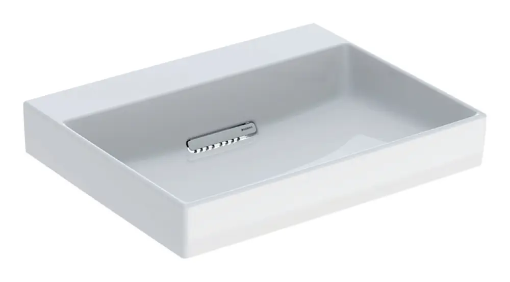 Geberit ONE Waschtisch ohne Hahnloch ohne Überlauf 600 x 484 mm - Weiß / Weiß glänzend mit KeraTect Preiswert