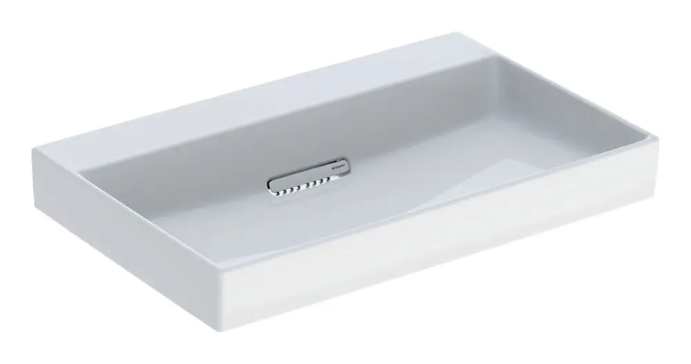 Highlight Geberit ONE Waschtisch ohne Hahnloch ohne Überlauf 750 x 484 mm - Weiß / Weiß glänzend mit KeraTect