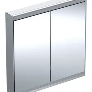 Geberit ONE Einbau-Spiegelschrank 2 Türen mit Beleuchtung 900 x 900 x 150 mm - Aluminium Nur Für Kurze Zeit