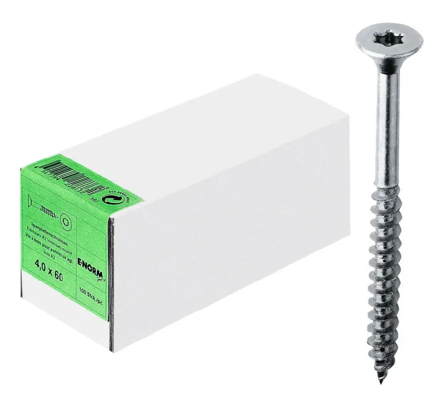 Bestpreis E-NORMpro Spanplattenschraube Edelstahl Senkkopf A2 T20 ISR 4 x 35/21 KP(Verpackungseinheit: 200Stück)