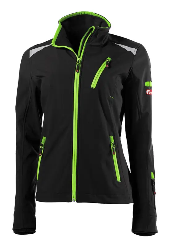 Schneller Versand Fortis Damen-Softshelljacke twenty-four, schwarz/hellgrün, Größe L