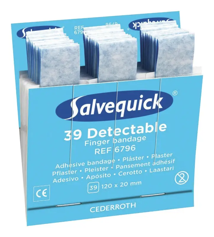 Sonderaktion Salvequick Nachfüllpackungen 1 x 39 Pflaster detektierbar, Fingerverbände(Verpackungseinheit: 6Stück)