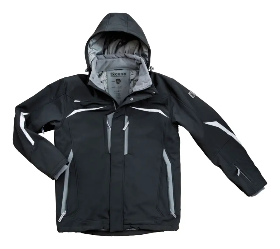 Excess Soft-Shell Winterjacke, Größe L, Allrounder, schwarz/grau Finale Aktion