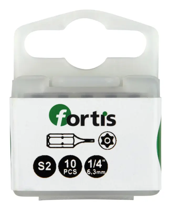 Nur Heute Fortis Bit 1/4" für Innen-TORX-BO-Schrauben DIN3126 C6,3 TX40 x 25 mm mit Bohrung 10 Stück