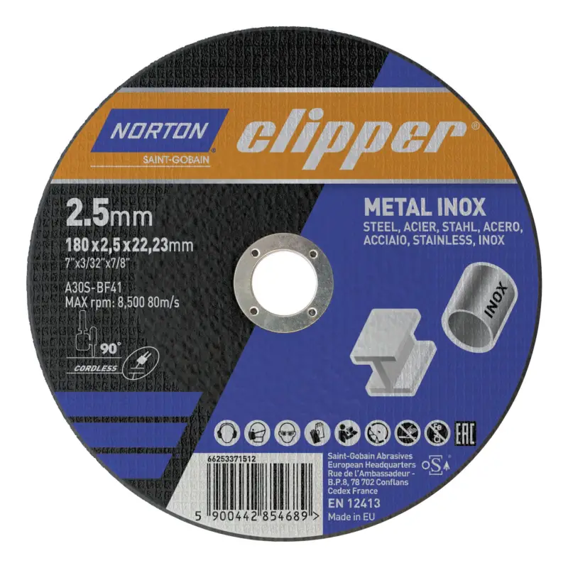 Nur Für Kurze Zeit Clipper Trennscheibe Metall-Inox A30S-180 x 2,5 x 22,23 mm(Verpackungseinheit: 25Stück)