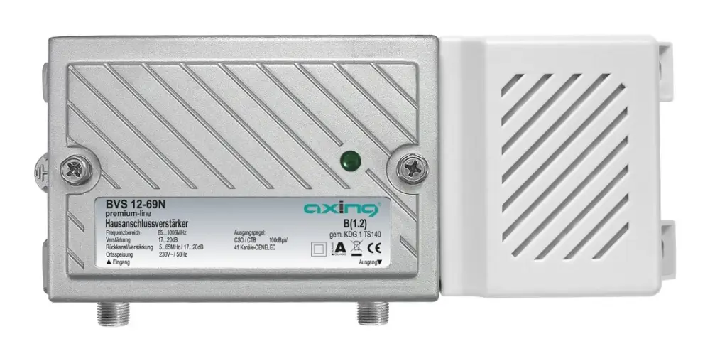 Axing Hausanschlussverstärker 1 Eingang 1 Ausgang 20 dB/UHF F-Conn kein Betriebsgerät aktiv Sonderaktion