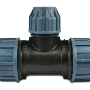 Bevo PP Klemm T-Stück 90° 25 mm x 20 mm x 25 mm 16 bar Schwarz/Blau DVGW/KIWA/WRAS Sofort Bestellen