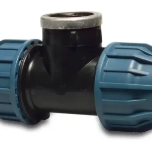 Bevo PP Klemm T-Stück 90° 25 mm x1/2"IGx25mm 16 bar Schwarz/Blau DVGW/KIWA/WRAS Bestseller