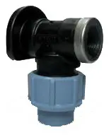 Bevo PP Klemm Wandwinkel 90° 25 mm x 3/4"IG 16 bar Schwarz/Blau DVGW/KIWA/WRAS Neue Kollektion