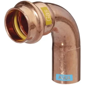 Schnäppchen Hermann Schmidt Bogen V-Press Copper AQUAGAS 90 Grad/IA, 22 x 22 mm
