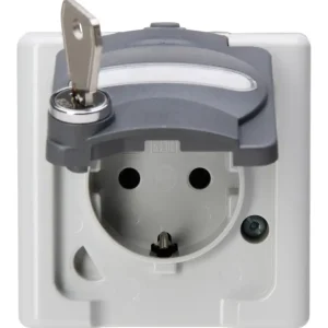 Kopp Steckdose 1f grau matt BLUEELECTRIC Aufputz IP44 horizontal/vertikal mit Klappdeckeleckel Top-Preis
