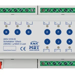 Schneller Versand MDT Schaltaktor KNX REG 8TE 12 Ausgänge 16A 2500W Bussystem KNX 230V