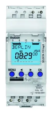 Theben Schaltuhr digital 230-240VAC 1 Kanal Wechsler REG 24h Prog 24h Programm Wochenprogramm 2TE Sale
