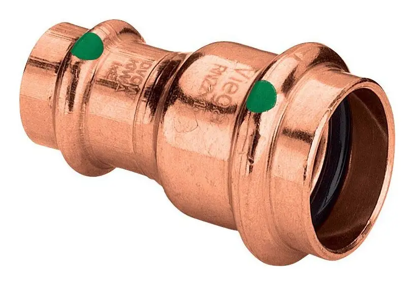 Viega Muffe Profipress 2415.2 18 x 15 mm, Kupfer, reduziert, SC-Contur Neue Kollektion