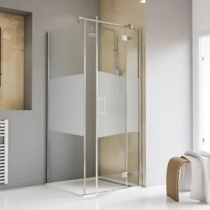 Bestpreis Schulte Toura Drehtür pendelbar an Nebenteil mit Seitenwand Dezent Chromoptik 80 x 80 cm / 200 cm SW links