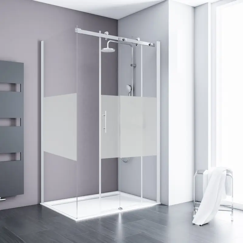 Schulte Alexa Style 2.0 Schiebetür-Gleittür mit Seitenwand Dezent Alpinweiß 120 x 90 cm / 200 cm Jetzt Bestellen