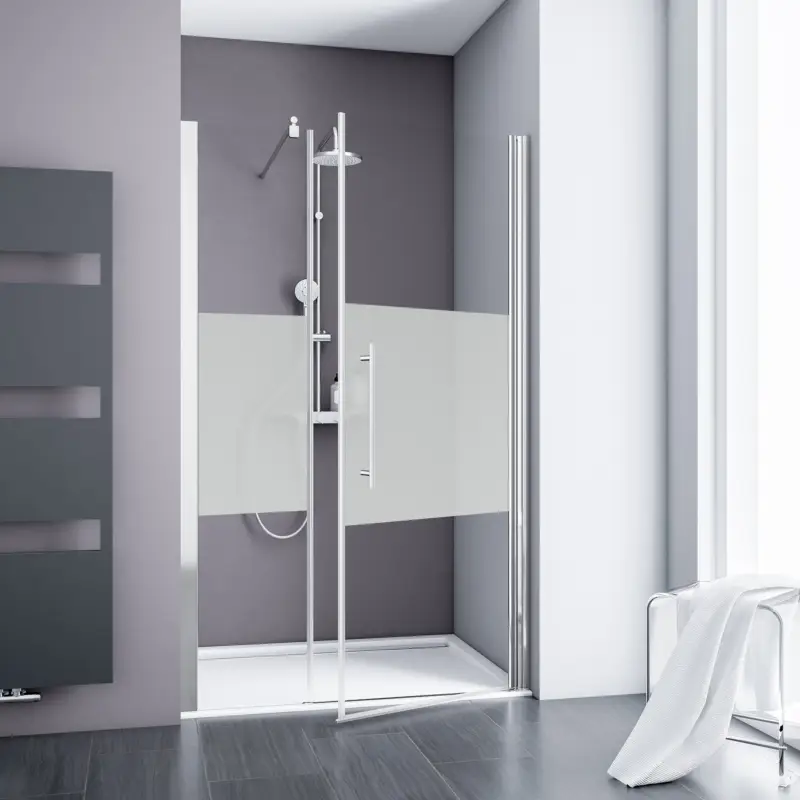 Schulte Alexa Style 2.0 Drehtür mit Nebenteil für Nische Dezent Chromoptik 100 cm / 192 cm Geprüft