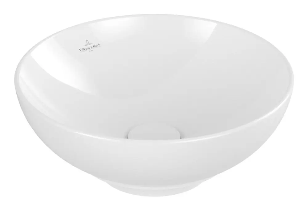 Sale Villeroy & Boch Loop & Friends Aufsatzwaschbecken rund mit Überlauf 380 x 380 mm - Weiß Alpin