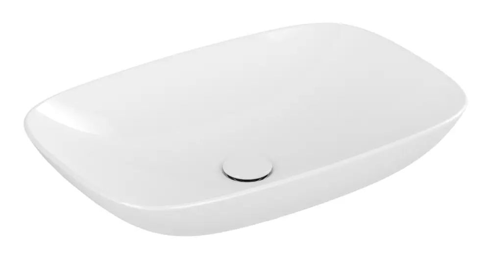 Neue Ware Villeroy & Boch Loop & Friends Aufsatzwaschbecken rechteckig mit Überlauf 620 x 420 mm - Weiß Alpin