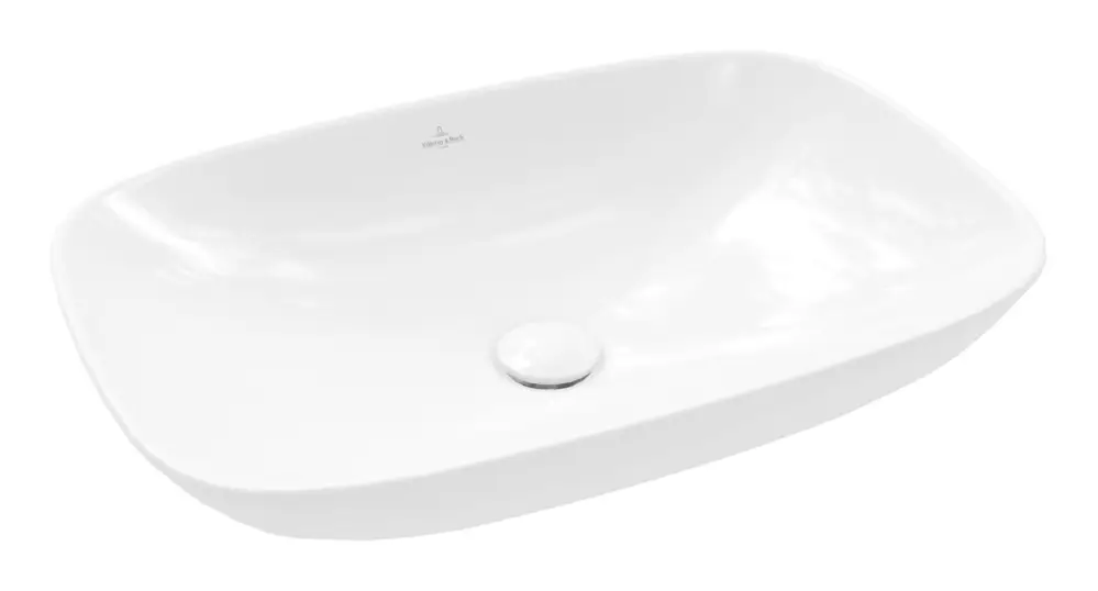Villeroy & Boch Loop & Friends Aufsatzwaschbecken rechteckig mit Überlauf 620 x 420 mm - Weiß Alpin mit CeramicPlus Preiswert