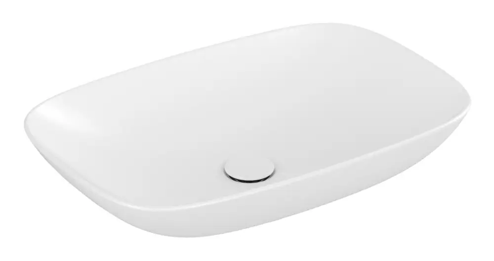 Villeroy & Boch Loop & Friends Aufsatzwaschbecken rechteckig mit Überlauf 620 x 420 mm - Stone White mit CeramicPlus Geprüft