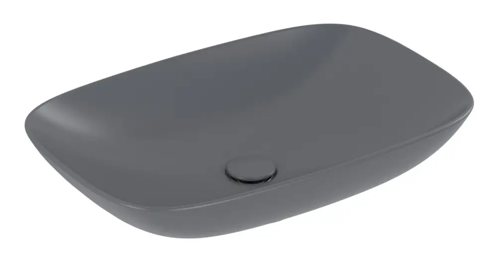 Villeroy & Boch Loop & Friends Aufsatzwaschbecken rechteckig mit Überlauf 620 x 420 mm - Graphite mit CeramicPlus Super-Preis
