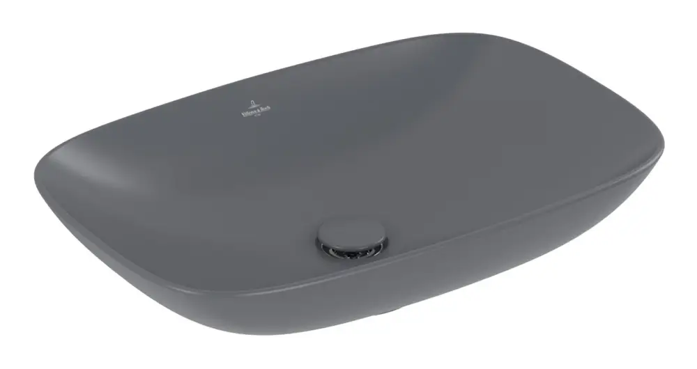 Villeroy & Boch Loop & Friends Aufsatzwaschbecken rechteckig ohne Überlauf 620 x 420 mm - Graphite mit CeramicPlus Bestpreis