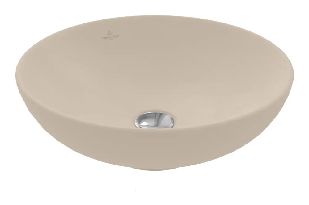 Villeroy & Boch Loop & Friends Aufsatzwaschbecken mit Überlauf 420 x 420 x 150 mm - Almond mit CeramicPlus Top-Preis