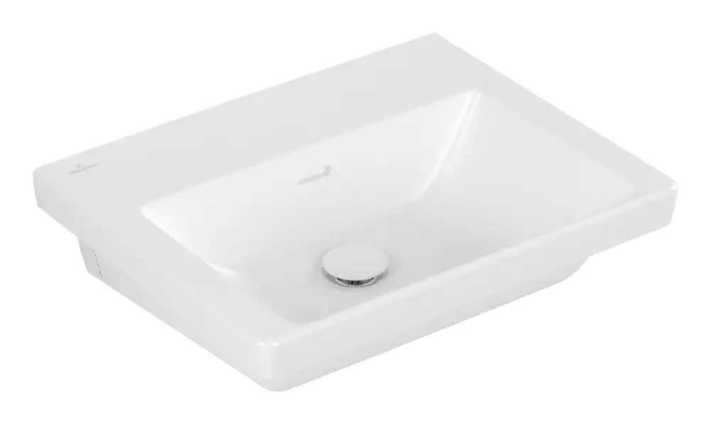 Bestseller Villeroy & Boch Subway 3.0 Waschbecken für Möbel ohne Hahnloch ohne Überlauf Unterseite ungeschliffen 550 x 440 x 165 mm - Stone White mit CeramicPlus
