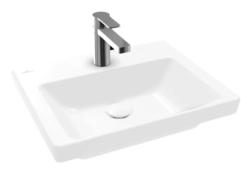 Villeroy & Boch Subway 3.0 Handwaschbecken mit 1 Hahnloch ohne Überlauf Unterseite ungeschliffen 500 x 400 x 145 mm - Weiß Alpin Sonderaktion
