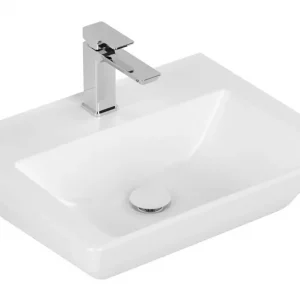 Abverkauf Villeroy & Boch Subway 3.0 Waschbecken ohne Hahnloch ohne Überlauf Unterseite ungeschliffen 550 x 440 x 165 mm - Stone White mit CeramicPlus