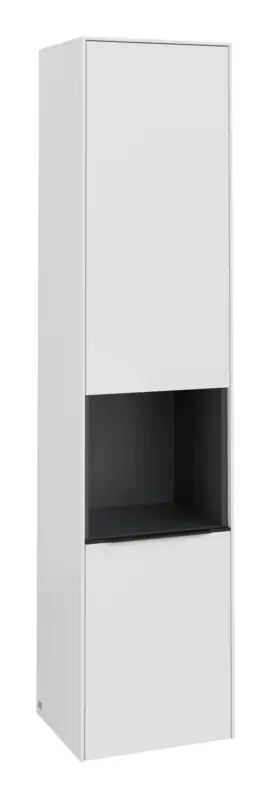 Villeroy & Boch Subway 3.0 Hochschrank 1 offenes Fach 2 Türen Anschlag rechts 400 x 346 x 1710 mm - Brilliant White / Volcano Black Wochenendangebot
