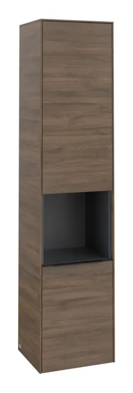 Villeroy & Boch Subway 3.0 Hochschrank 1 offenes Fach 2 Türen Anschlag rechts 400 x 346 x 1710 mm - Arizona Oak / Volcano Black Expressversand