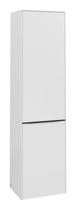 Abverkauf Villeroy & Boch Subway 3.0 Hochschrank 1 Tür 1 Wäscheklappe Anschlag links 450 x 346 x 1710 mm - Pure White / Volcano Black