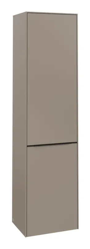 Villeroy & Boch Subway 3.0 Hochschrank 1 Tür 1 Wäscheklappe Anschlag links 450 x 346 x 1710 mm - Taupe / Volcano Black Markenware