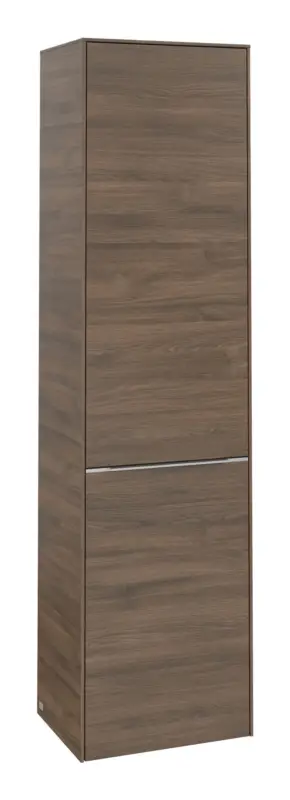 Neu Im Sortiment Villeroy & Boch Subway 3.0 Hochschrank 1 Tür 1 Wäscheklappe Anschlag rechts 450 x 346 x 1710 mm - Arizona Oak / Aluminium glänzend