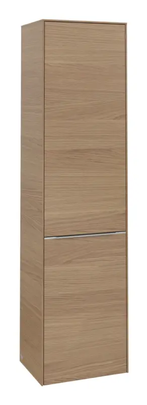 Saisonangebot Villeroy & Boch Subway 3.0 Hochschrank 1 Tür 1 Wäscheklappe Anschlag rechts 450 x 346 x 1710 mm - Nordic Oak / Aluminium glänzend