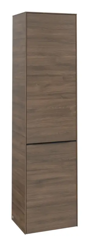 Schneller Versand Villeroy & Boch Subway 3.0 Hochschrank 1 Tür 1 Wäscheklappe Anschlag rechts 450 x 346 x 1710 mm - Arizona Oak / Volcano Black