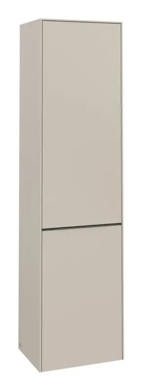 Preisknaller Villeroy & Boch Subway 3.0 Hochschrank 1 Tür 1 Wäscheklappe Anschlag rechts 450 x 346 x 1710 mm - Cashmere Grey / Monochrome Optik