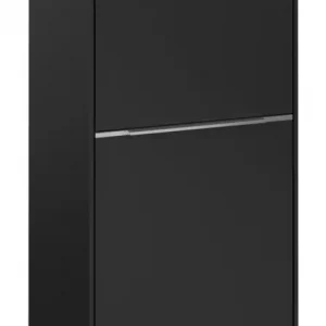 Abverkauf Villeroy & Boch Subway 3.0 Hochschrank 1 Auszug 1 Tür Anschlag links 400 x 346 x 860 mm - Volcano Black / Aluminium glänzend