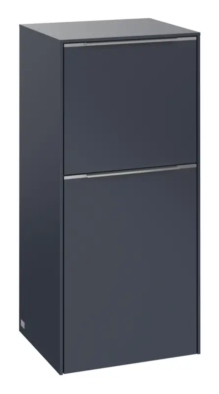 Villeroy & Boch Subway 3.0 Hochschrank 1 Auszug 1 Tür Anschlag links 400 x 346 x 860 mm - Marine Blue / Aluminium glänzend Schnäppchen