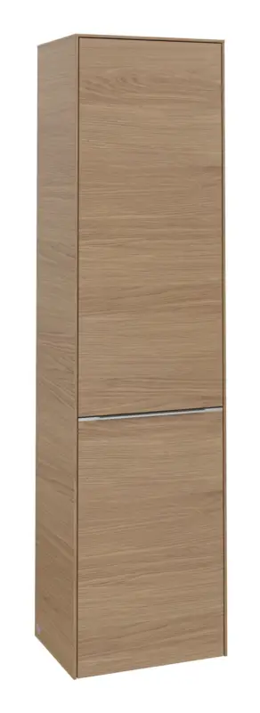 Heißes Angebot Villeroy & Boch Subway 3.0 Hochschrank 1 Tür 1 Wäscheklappe Anschlag links 450 x 346 x 1710 mm - Nordic Oak / Aluminium glänzend