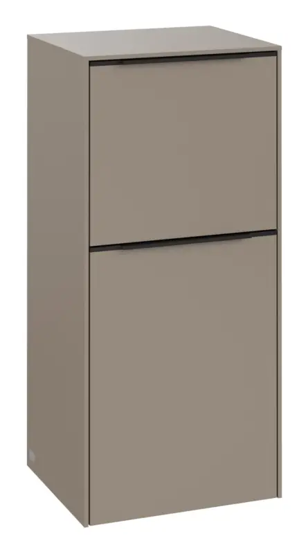 Preiswert Villeroy & Boch Subway 3.0 Hochschrank 1 Auszug 1 Tür Anschlag links 400 x 346 x 860 mm - Taupe / Volcano Black