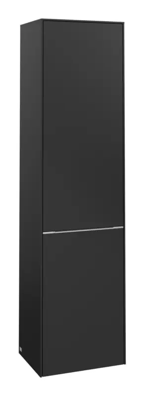 Villeroy & Boch Subway 3.0 Hochschrank 1 Tür 1 Wäscheklappe Anschlag links 450 x 346 x 1710 mm - Volcano Black / Aluminium glänzend Markenware