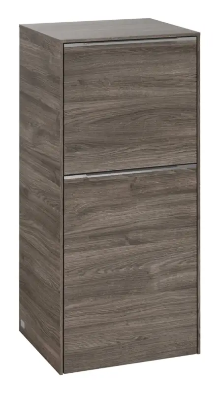Villeroy & Boch Subway 3.0 Hochschrank 1 Auszug 1 Tür Anschlag rechts 400 x 346 x 860 mm - Stone Oak / Aluminium glänzend Neue Ware