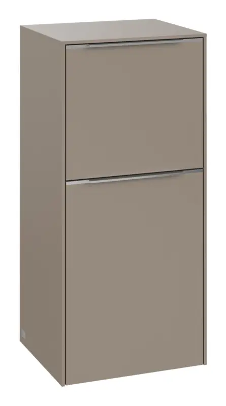 Villeroy & Boch Subway 3.0 Hochschrank 1 Auszug 1 Tür Anschlag rechts 400 x 346 x 860 mm - Taupe / Aluminium glänzend Top-Preis