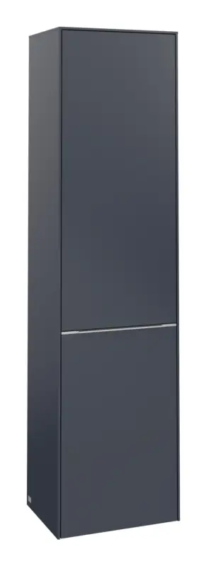Super-Preis Villeroy & Boch Subway 3.0 Hochschrank 1 Tür 1 Wäscheklappe Anschlag links 450 x 346 x 1710 mm - Marine Blue / Aluminium glänzend