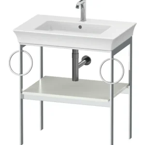 Preisknaller Duravit White Tulip Metallkonsole für 236375 mit 2 Handtuchhaltern - Weiß Seidenmatt Lack