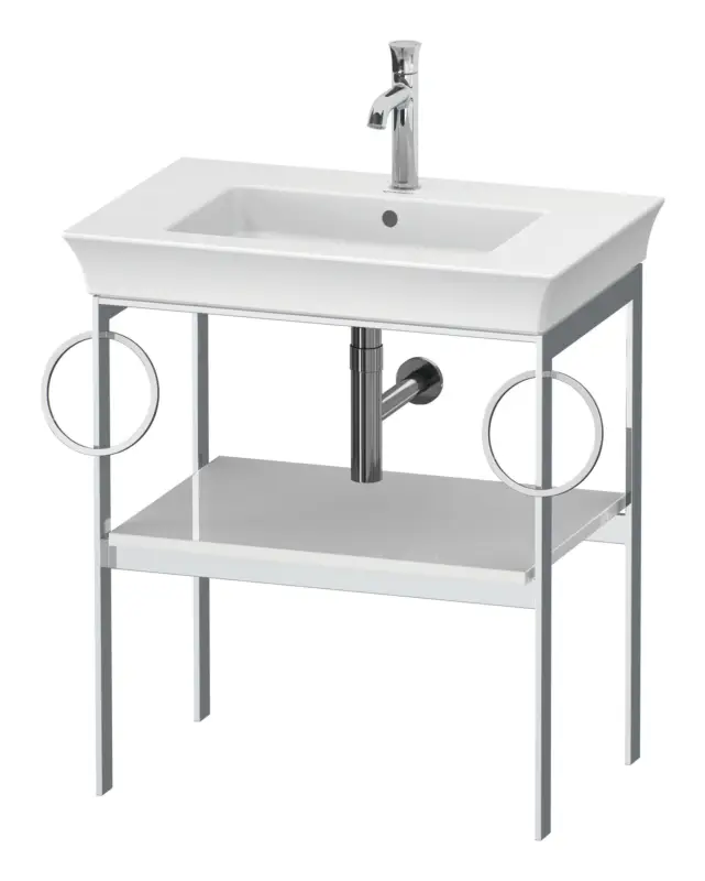 Duravit White Tulip Metallkonsole für 236375 mit 2 Handtuchhaltern - Weiß Hochglanz Garantierte Lieferung
